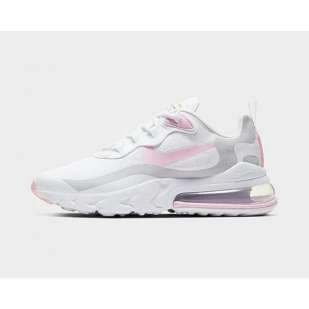Nike Air Max 270 React women White Vast Grey Pink Running Shoes Size 11